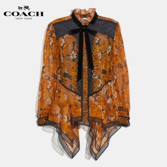 Coach 100% silk blouse - Picture 2 of 8